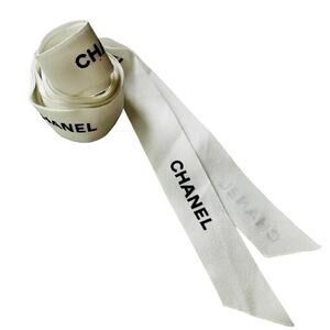 CHANEL Ribbon White Grosgrain Authentic 1" x 96" Craft Display Gift DIY Art
